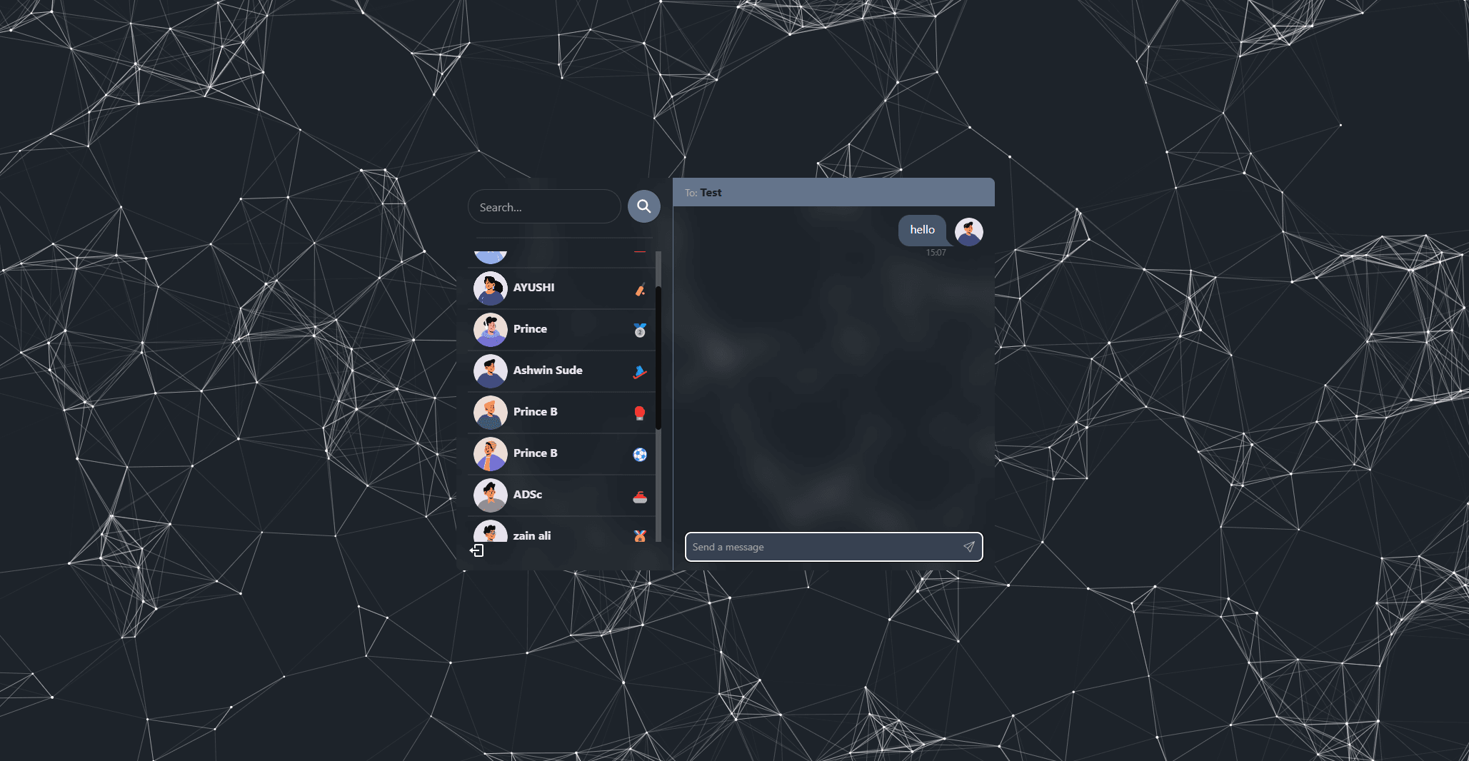 Screenshot of Chat Website project
