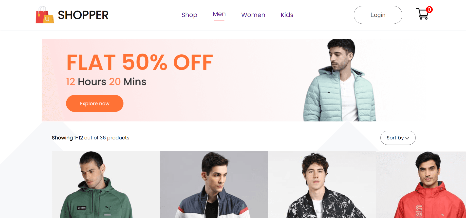 Screenshot of Ecommerce Website project